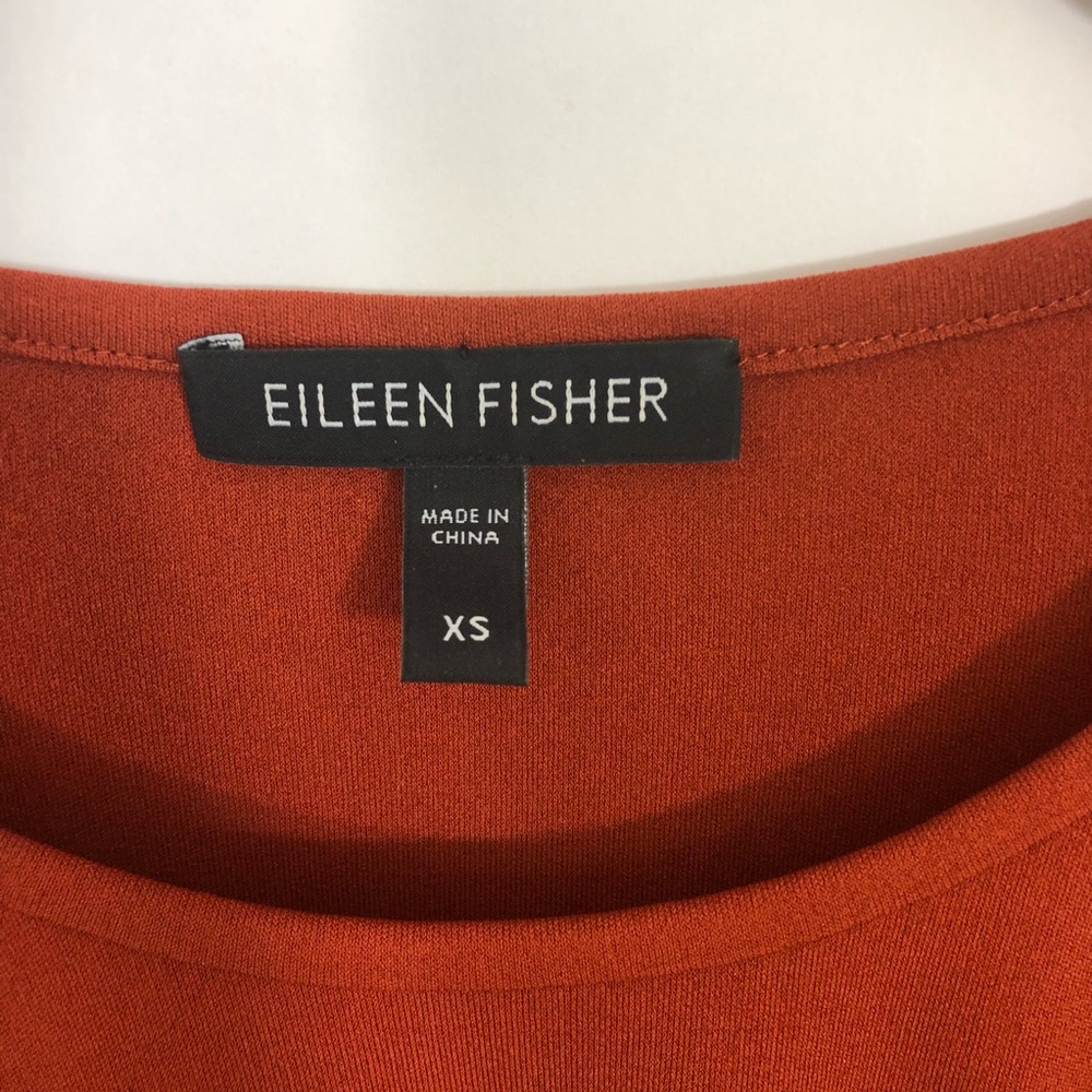 Eileen Fisher Burnt Orange Silk Long Sleeve  XS - Picture 4 of 4